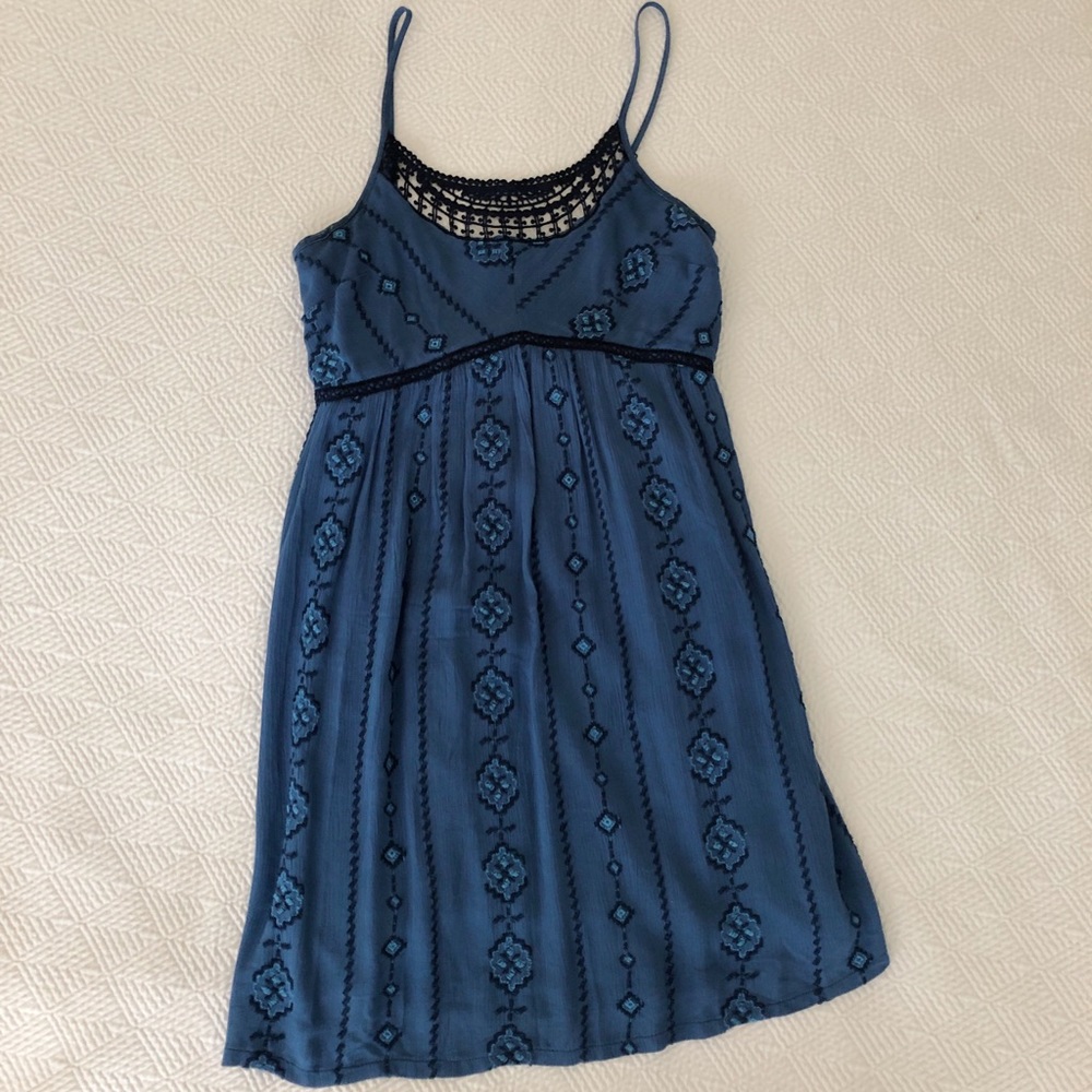 Francesca’s Cornflower Blue Crochet Dress